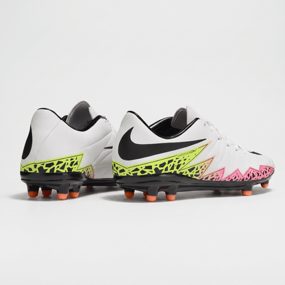 Hypervenom Phelon II FG White / Black / Total Orange / Volt - Elite Boots