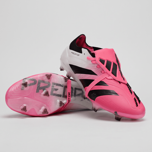 Predator Fold-Over Tongue FG White / Solar Blue / Solar Pink - Elite Boots