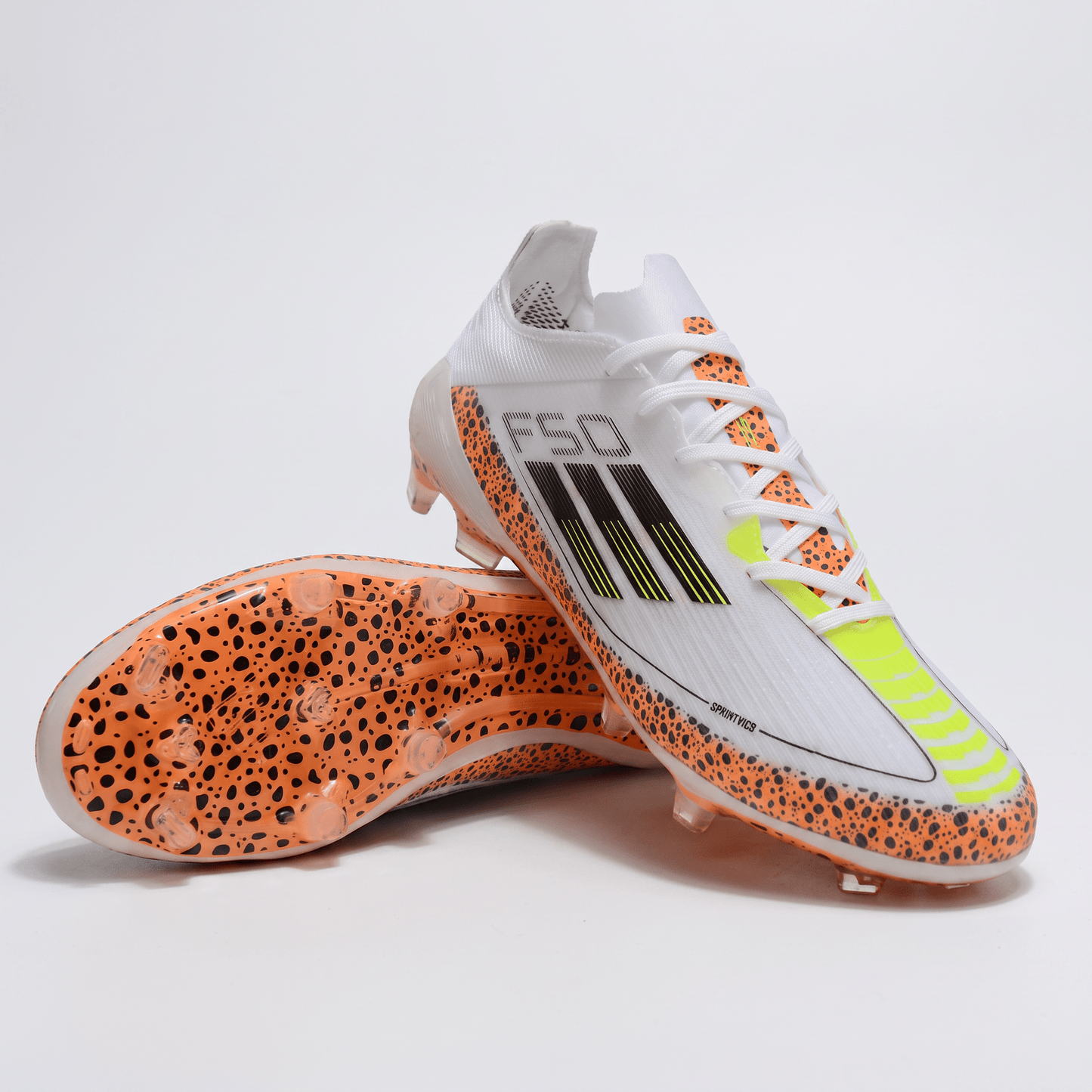 F50 FG White / Black / Leopard / Yellow - Elite Boots