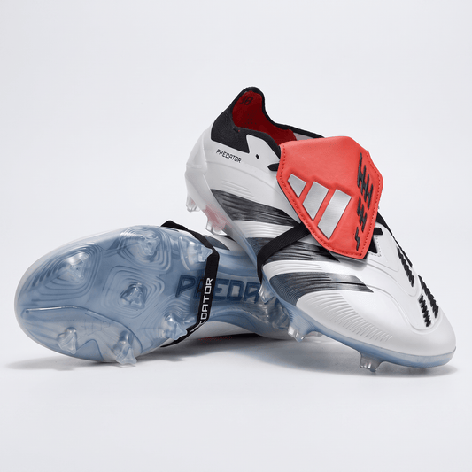 Predator Fold-Over Tongue FG White / Core Black / Solar Red - Elite Boots