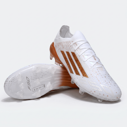 F50 FG Footwear White / Golden Beige / Gold Metallic - Elite Boots