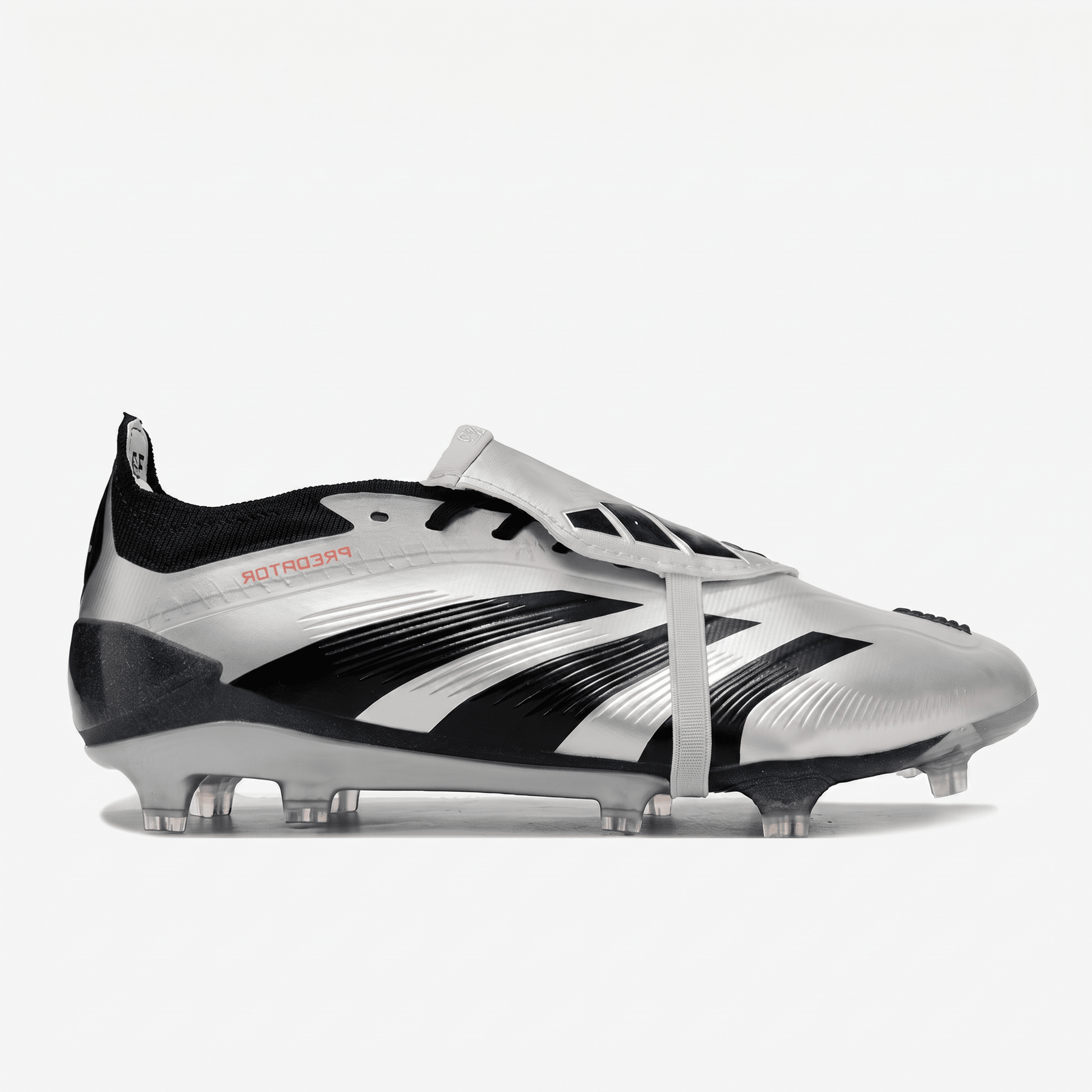 Predator Fold-Over Tongue FG Muted Silver / Black / Solar Red - Elite Boots