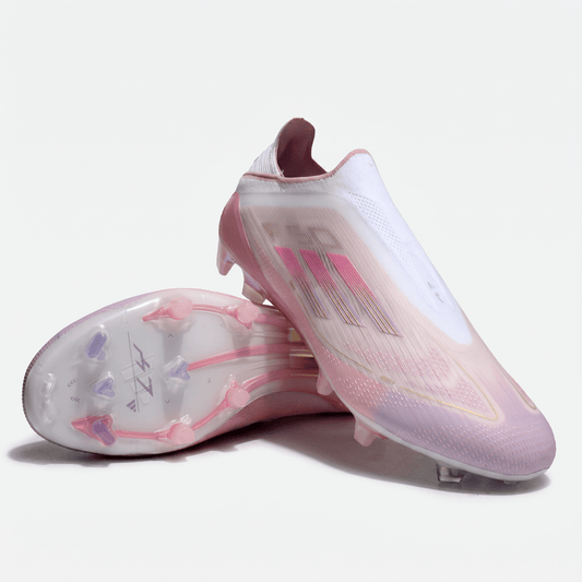 F50 Laceless FG Clear Pink / Purple Glow / Lite Pink - Elite Boots