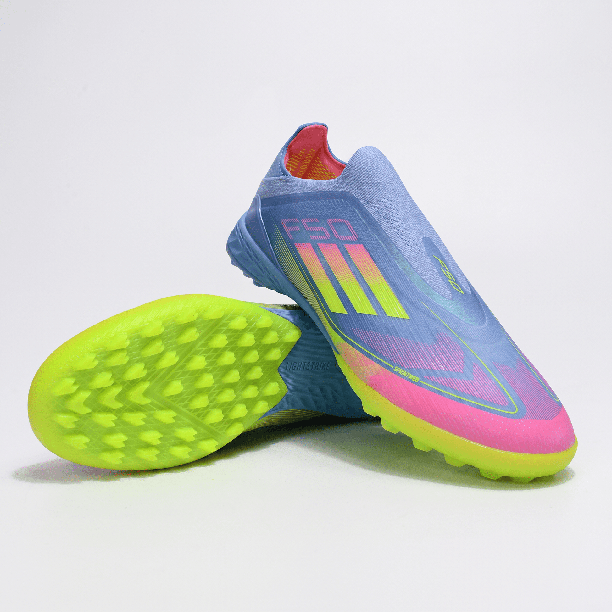 F50 Laceless TF Lucid Blue / Semi Solar Yellow / Almost Blue - Elite Boots