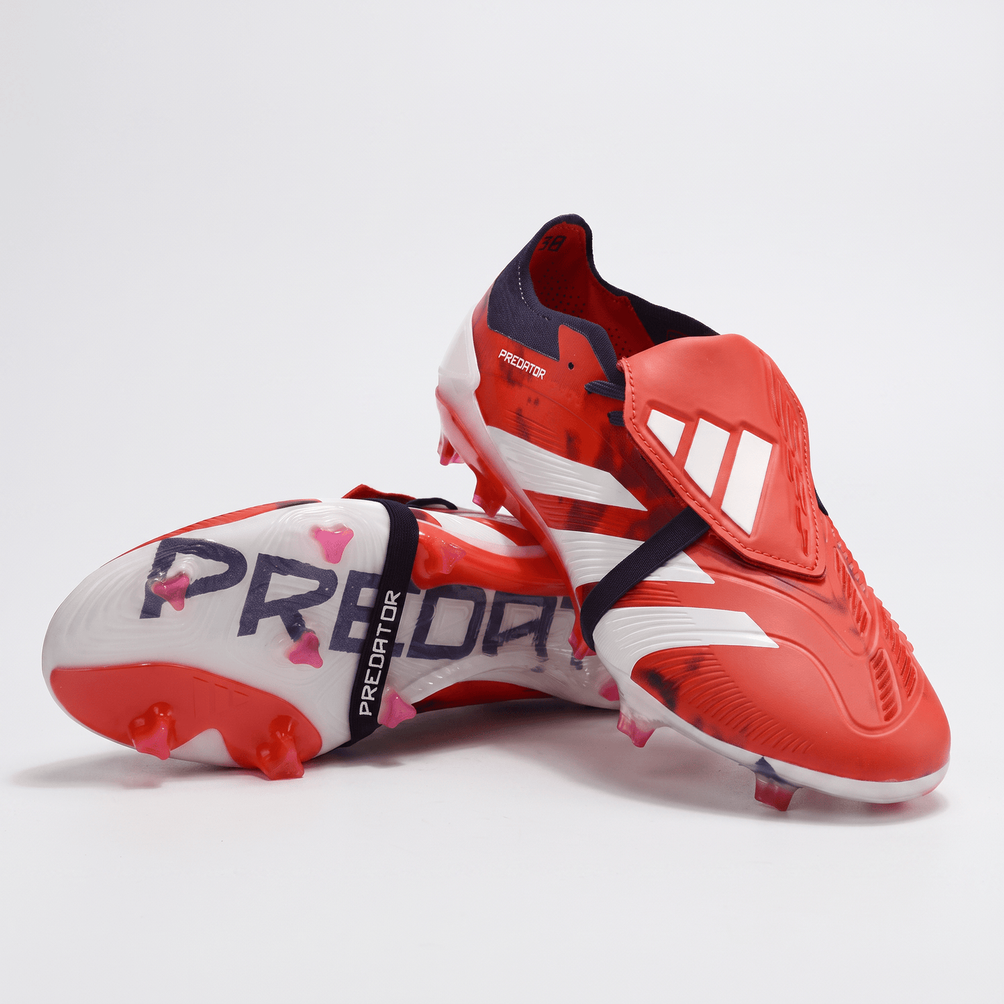 Predator Fold-Over Tongue FG White / Solar Blue / Solar Pink - Elite Boots