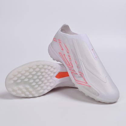 F50 Laceless TF White / Cloud White / Solar Red - Elite Boots