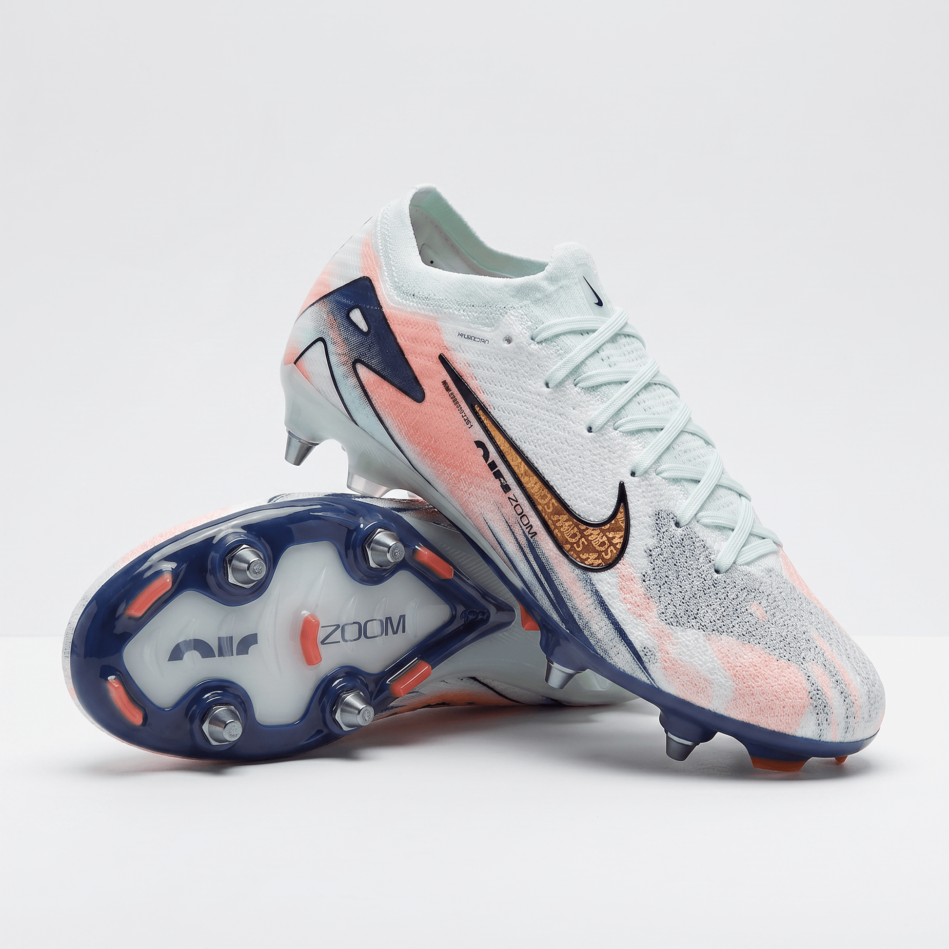 Mercurial Superfly IIX Elite SG White / Navy Blue / Gold / Coral Pink - Elite Boots