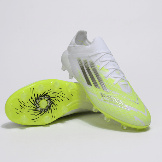 F50 FG Footwear White / Lucid Lemon / Metallic Silver - Elite Boots