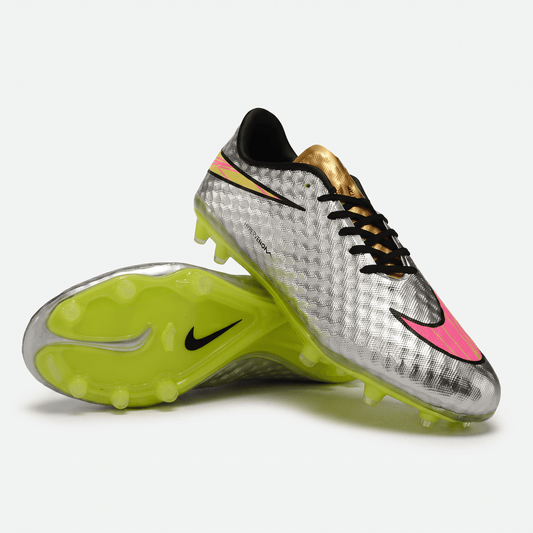 Hypervenom Phantom FG Metallic Silver / Black / Volt / Racer Pink - Elite Boots
