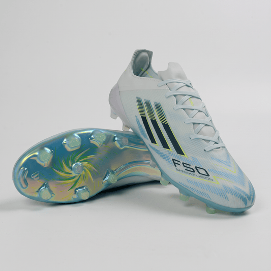 F50 Hyperfast Pro FG Cloud White / Lucid Blue / Solar Yellow - Elite Boots