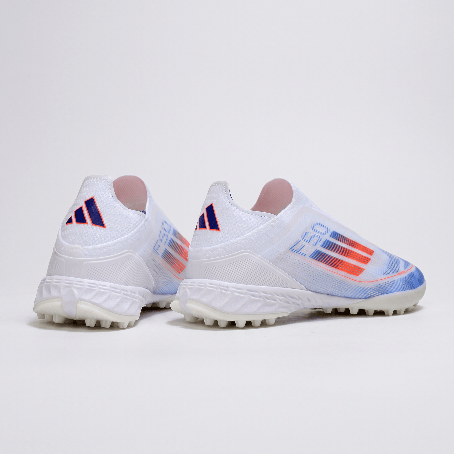 F50 Laceless TF Footwear White / Solar Red / Lucid Blue - Elite Boots