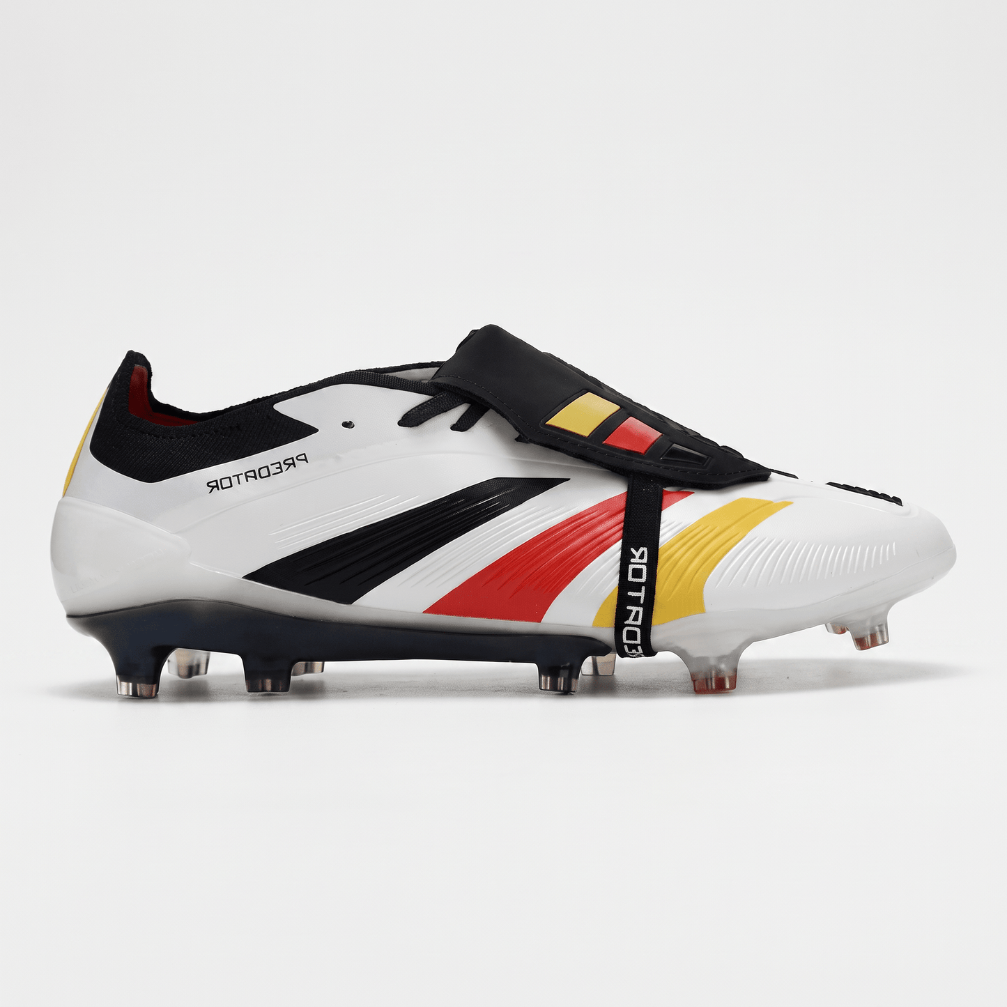 Predator Fold-Over Tongue FG White / Black / Red / Yellow - Elite Boots