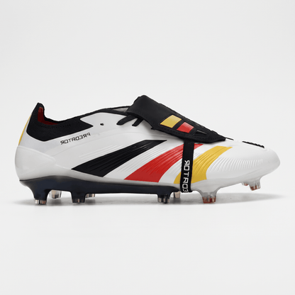 Predator Fold-Over Tongue FG White / Black / Red / Yellow - Elite Boots