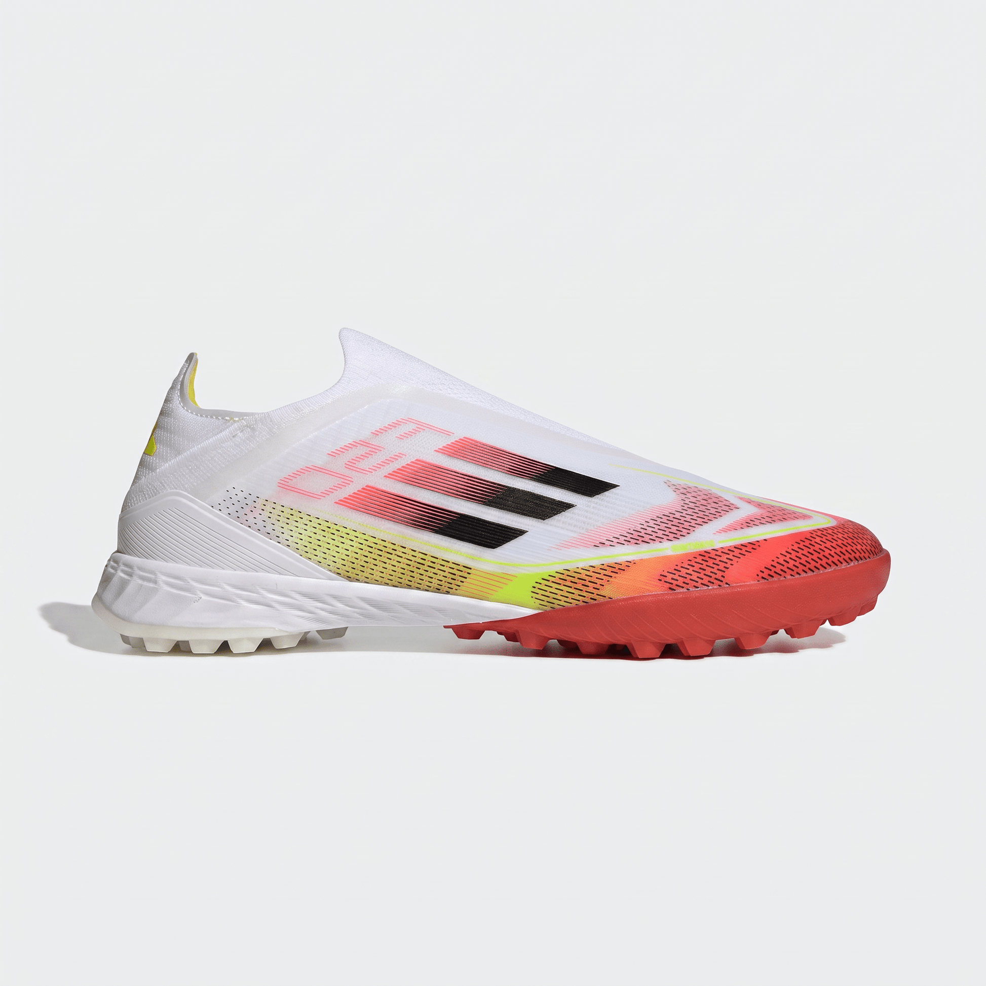 F50 Laceless TF Footwear White / Core Black / Lucid Lemon - Elite Boots