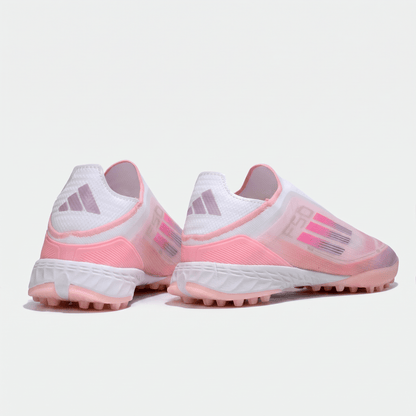 F50 Laceless TF Footwear White / Solar Pink / Solar Blue - Elite Boots