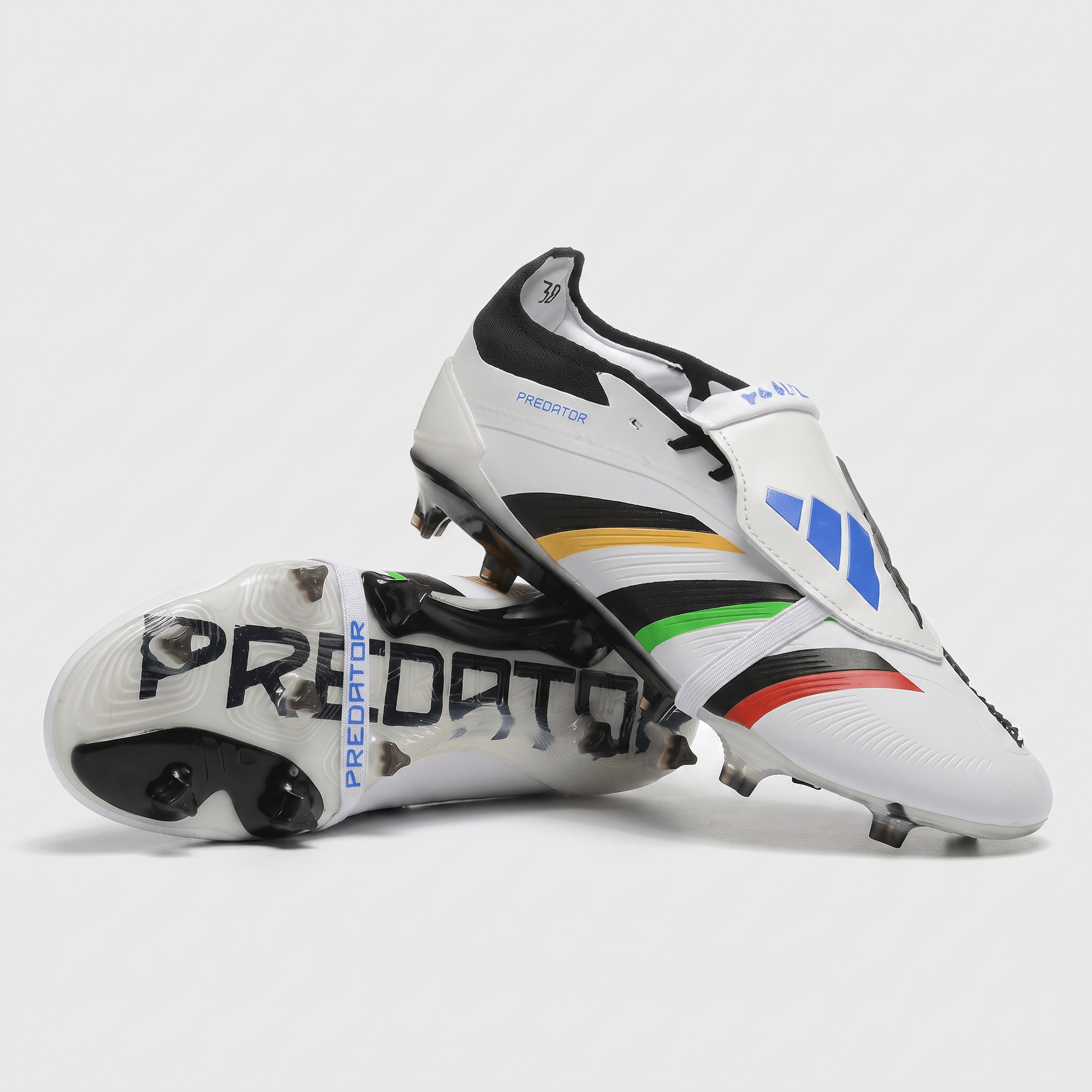 Predator Fold-Over Tongue FG White / Core Black / Multi-Color - Elite Boots