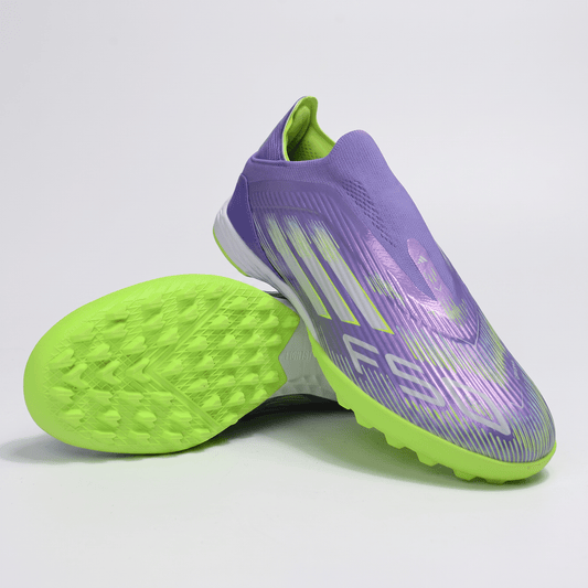 F50 Laceless TF Purple Rush / Footwear White / Lucid Lemon - Elite Boots