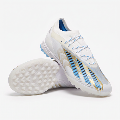 X Crazyfast+ FG Cloud White / Pulse Blue / Gold Metallic