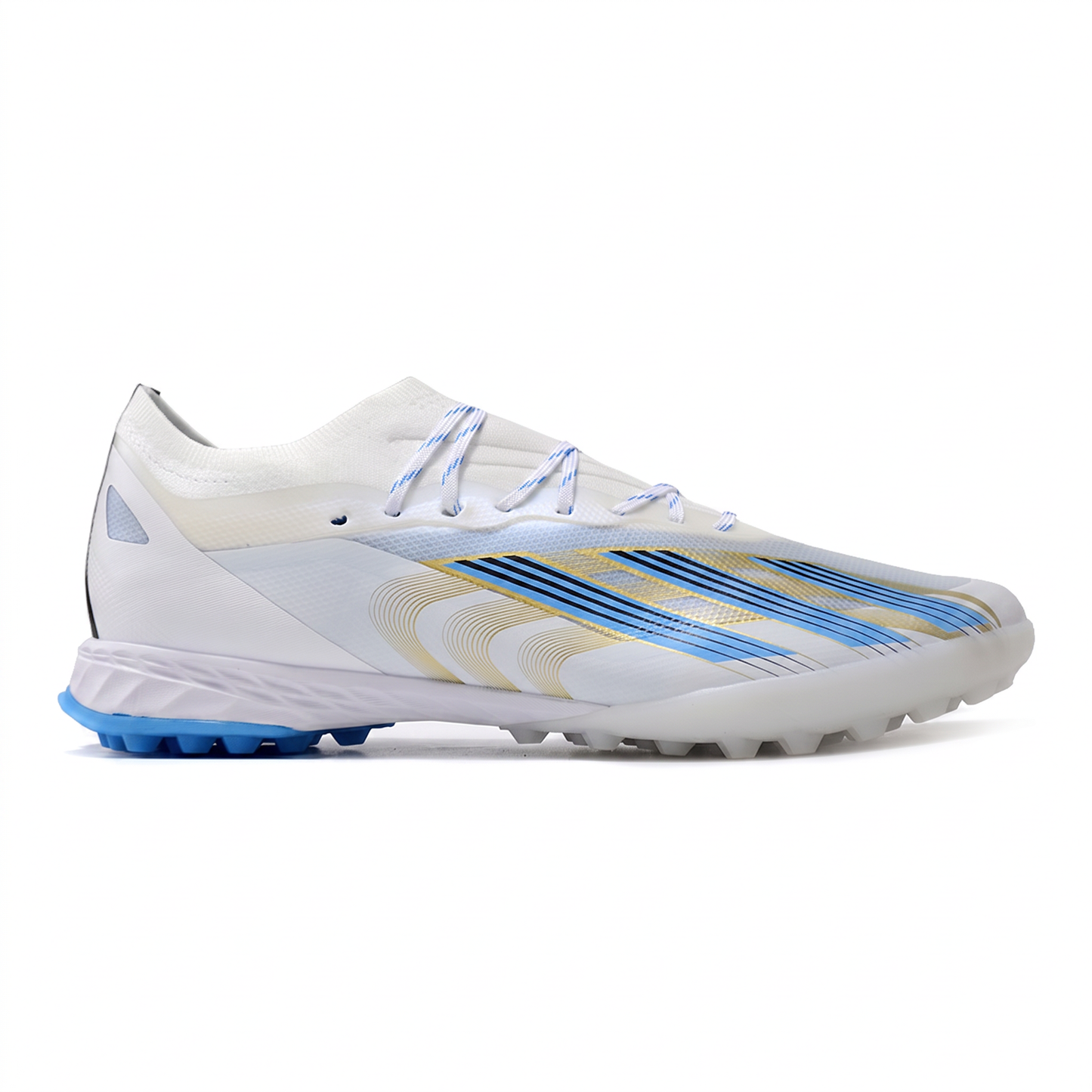 X Crazyfast+ FG Cloud White / Pulse Blue / Gold Metallic