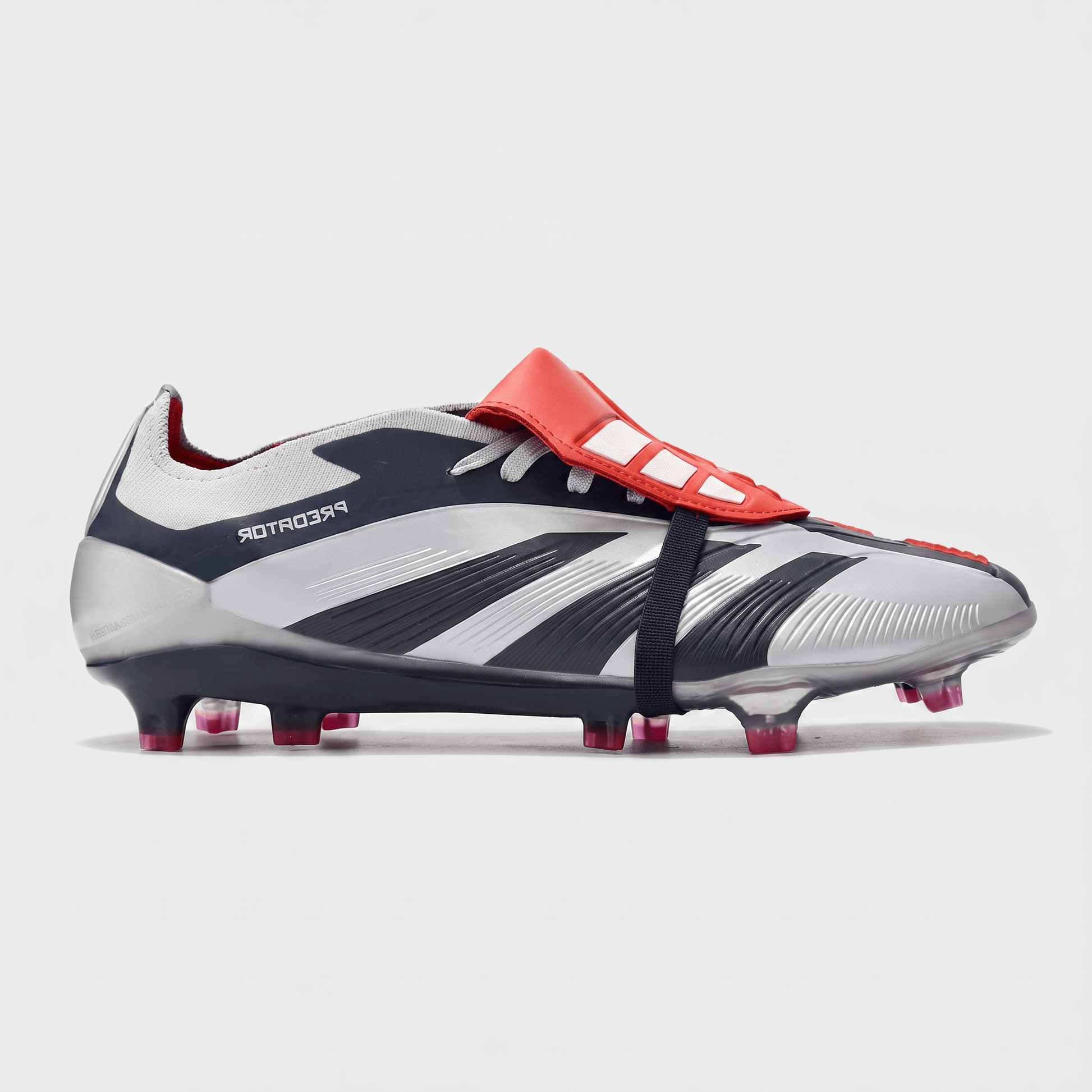 Predator Fold-Over Tongue FG Muted Silver / Core Black / Solar Red - Elite Boots