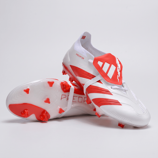 Predator Fold-Over Tongue FG Footwear White / Core Black / Solar Red - Elite Boots