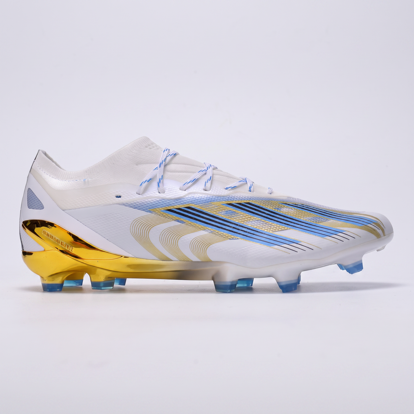 X Crazyfast.1 FG Cloud White / Pulse Blue / Gold Metallic