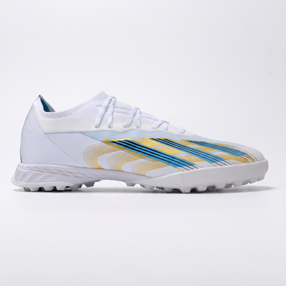 X Crazyfast+ TF Cloud White / Pulse Blue / Gold Metallic