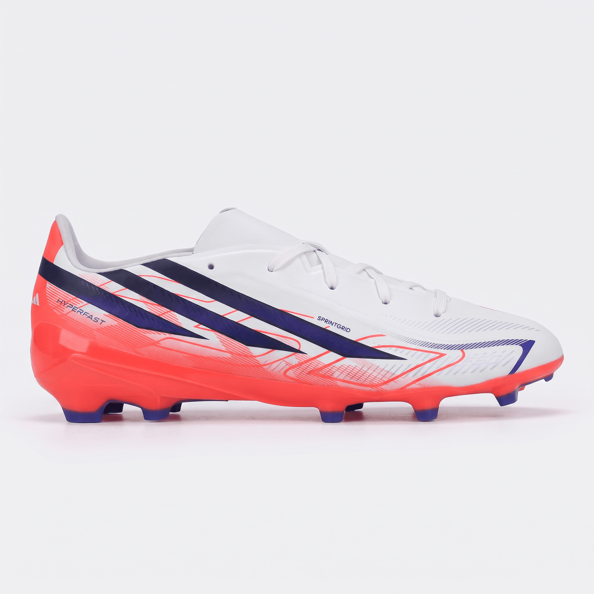 F50 Hyperfast League Firm Ground Footwear White / Lucid Ray Blue / Solar Orange - Elite Boots