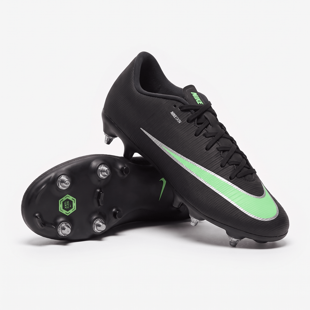 Mercurial Vapor 17 Academy SG-PRO Anti-Clog Black / Illusion Green / Silver - Elite Boots