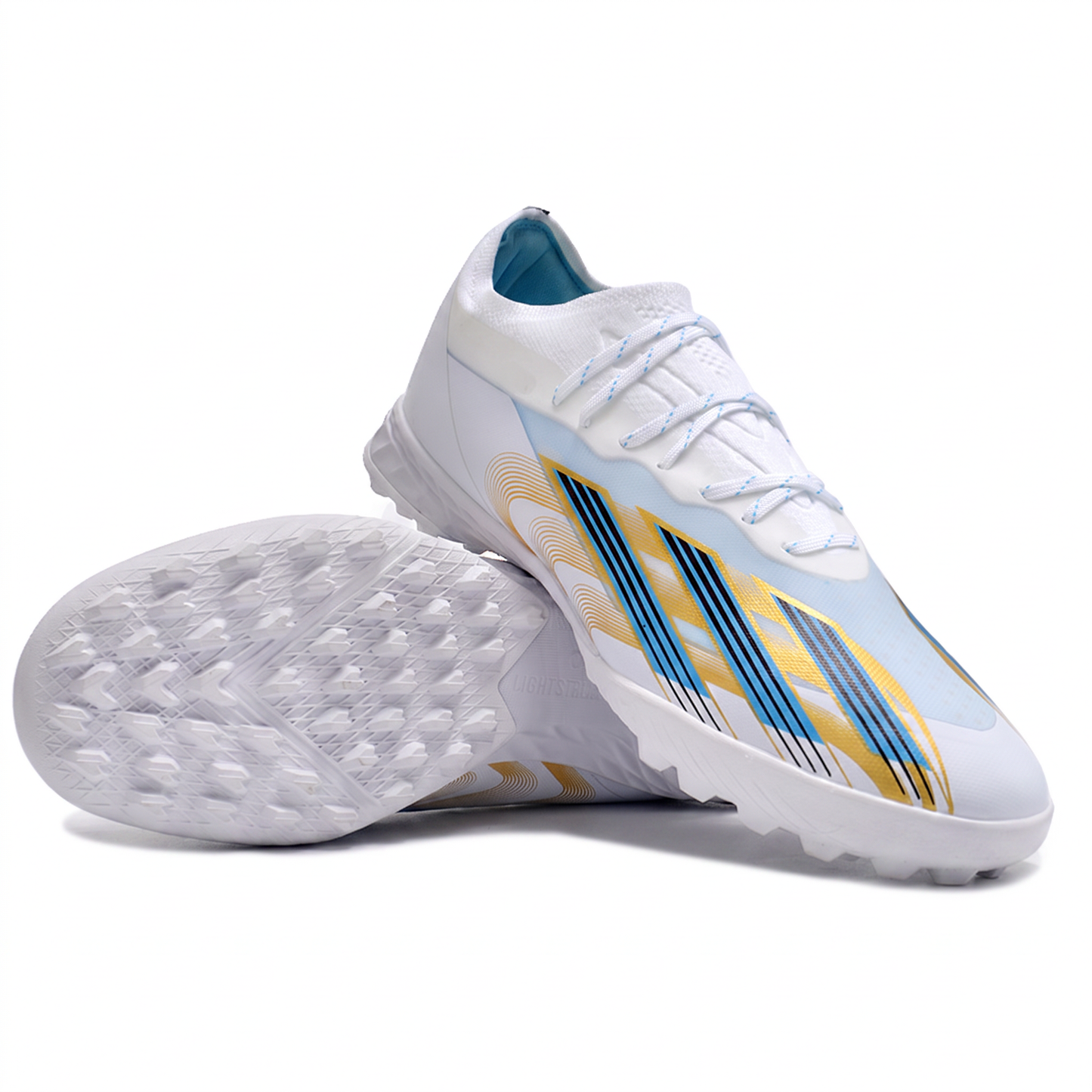 X Crazyfast+ TF Cloud White / Pulse Blue / Gold Metallic