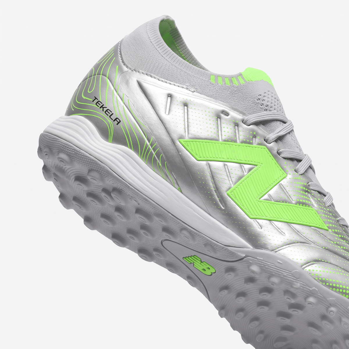 Tekela V4+ Pro Turf TF Silver / Bleached Lime Glow - Elite Boots