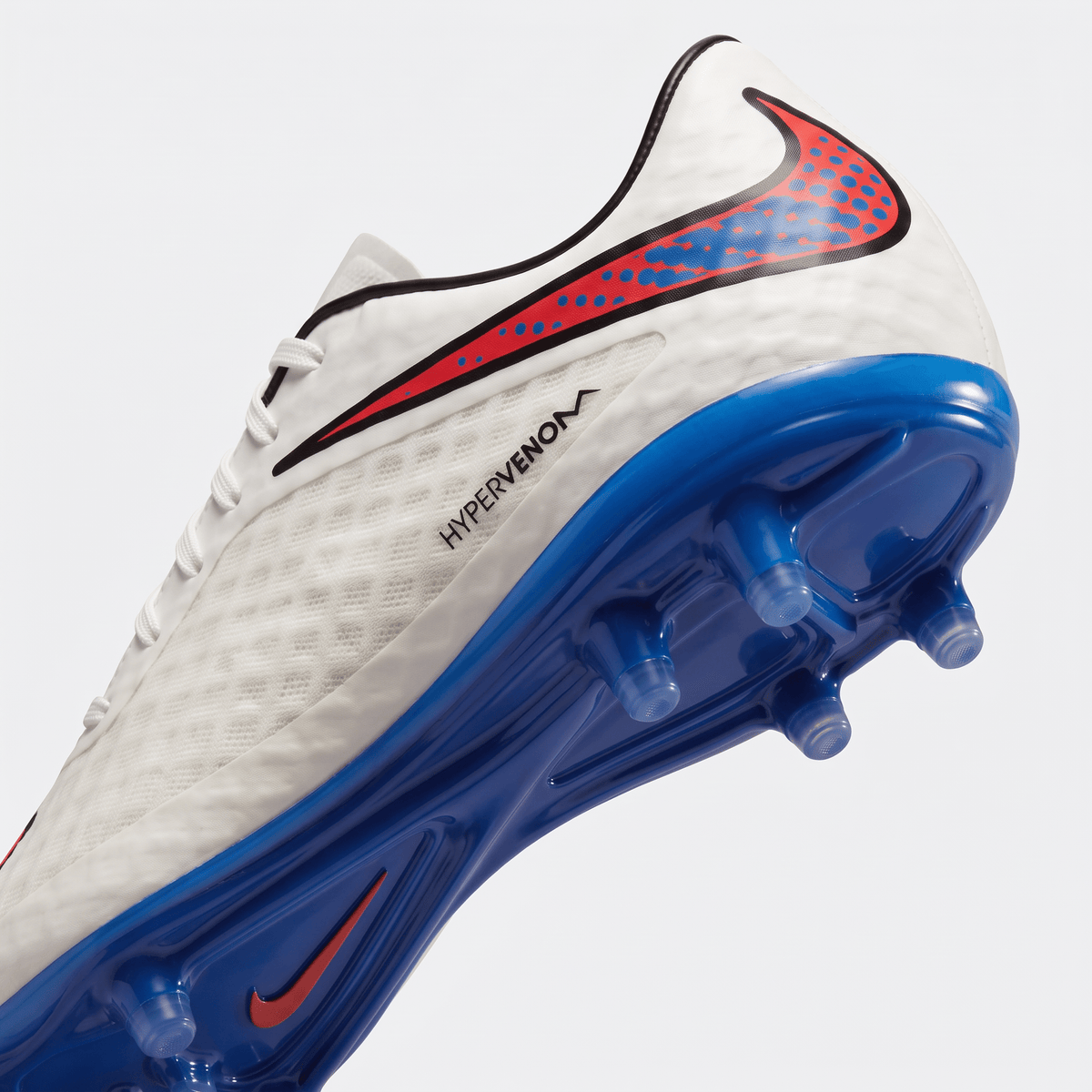Hypervenom Phinish FG White / Total Crimson / Blue Lagoon - Elite Boots