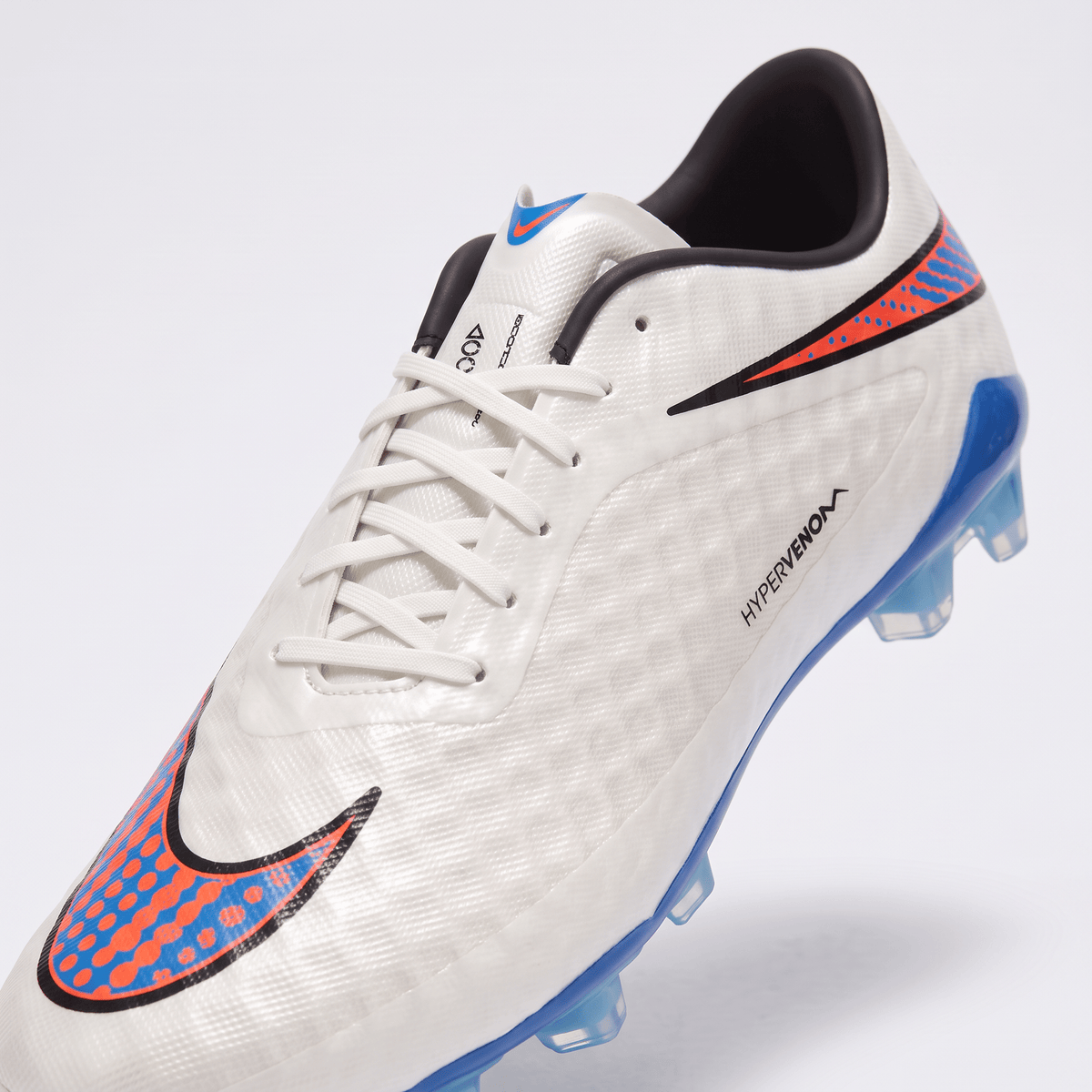 Hypervenom Phantom Premium FG White / Crimson / Blue Lagoon - Elite Boots
