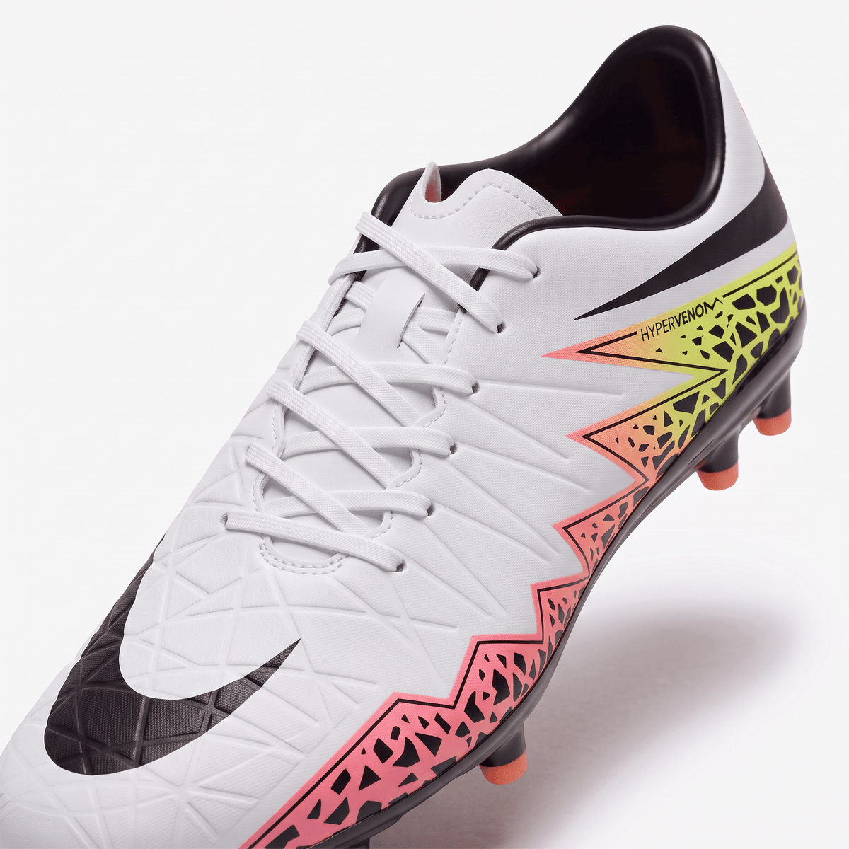 Hypervenom Phelon II FG White / Black / Total Orange / Volt - Elite Boots