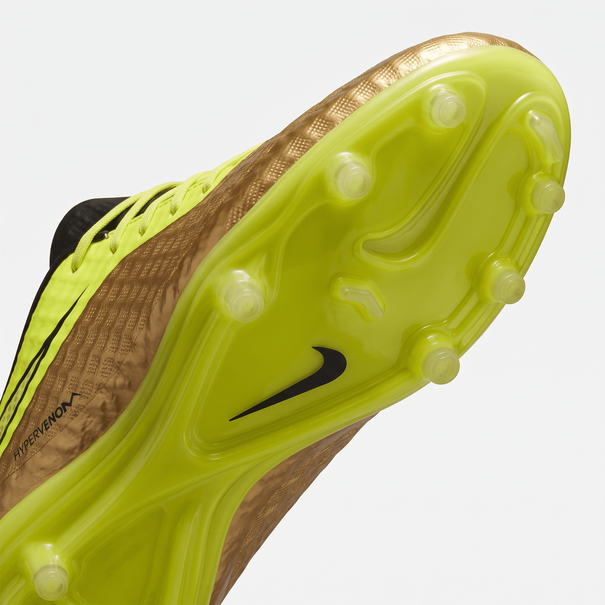Hypervenom Phantom I FG Metallic Gold Coin / Volt / Black - Elite Boots