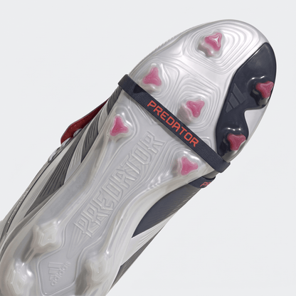 Predator Fold-Over Tongue FG Muted Silver / Core Black / Solar Red - Elite Boots