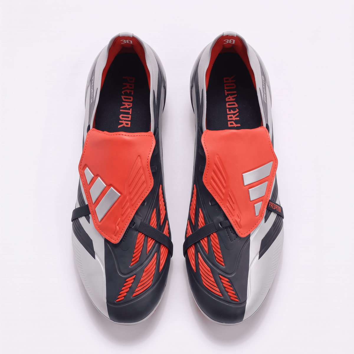Predator Fold-Over Tongue FG Muted Silver / Core Black / Solar Red - Elite Boots