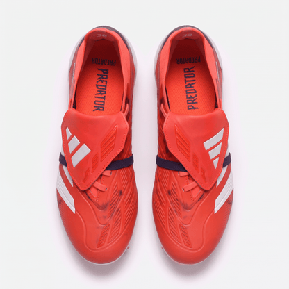 Predator Fold-Over Tongue FG White / Solar Blue / Pure Pink - Elite Boots