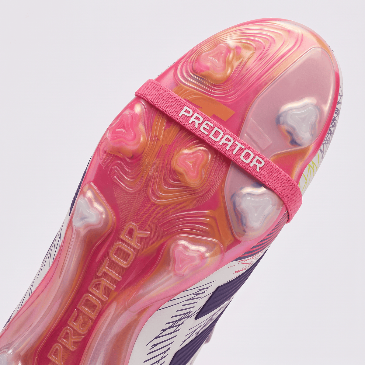 Predator Fold-Over Tongue FG White / Solar Blue / Solar Pink - Elite Boots
