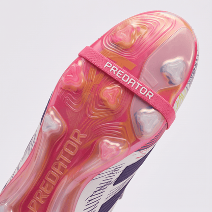 Predator Fold-Over Tongue FG White / Solar Blue / Solar Pink - Elite Boots