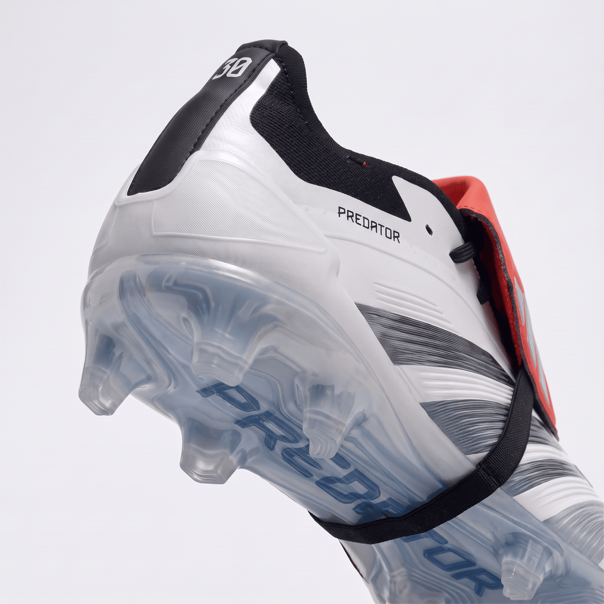 Predator Fold-Over Tongue FG White / Core Black / Solar Red - Elite Boots