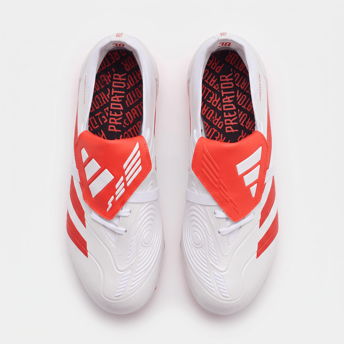 Predator Fold-Over Tongue FG Footwear White / Core Black / Solar Red - Elite Boots