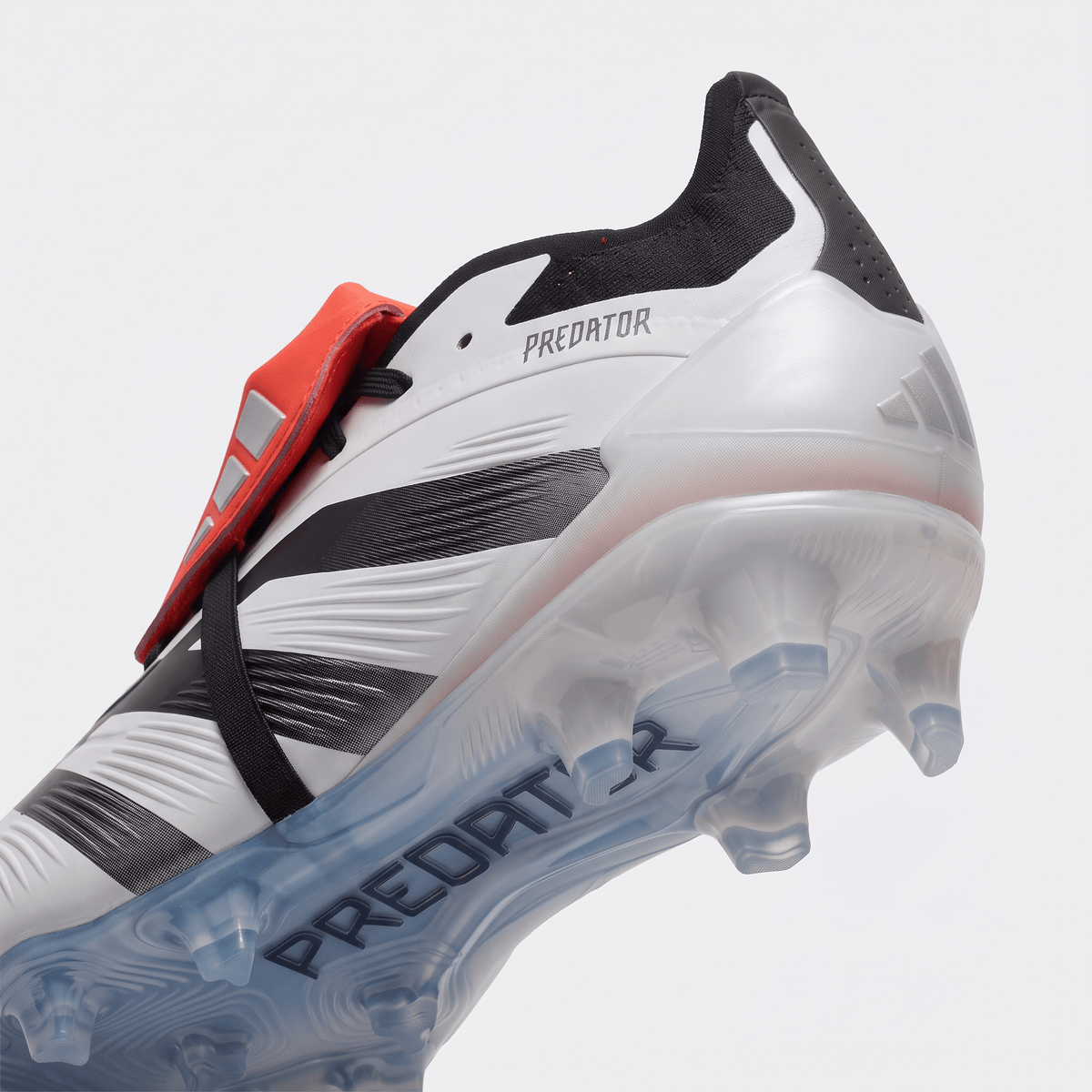 Predator Fold-Over Tongue FG White / Core Black / Solar Red - Elite Boots