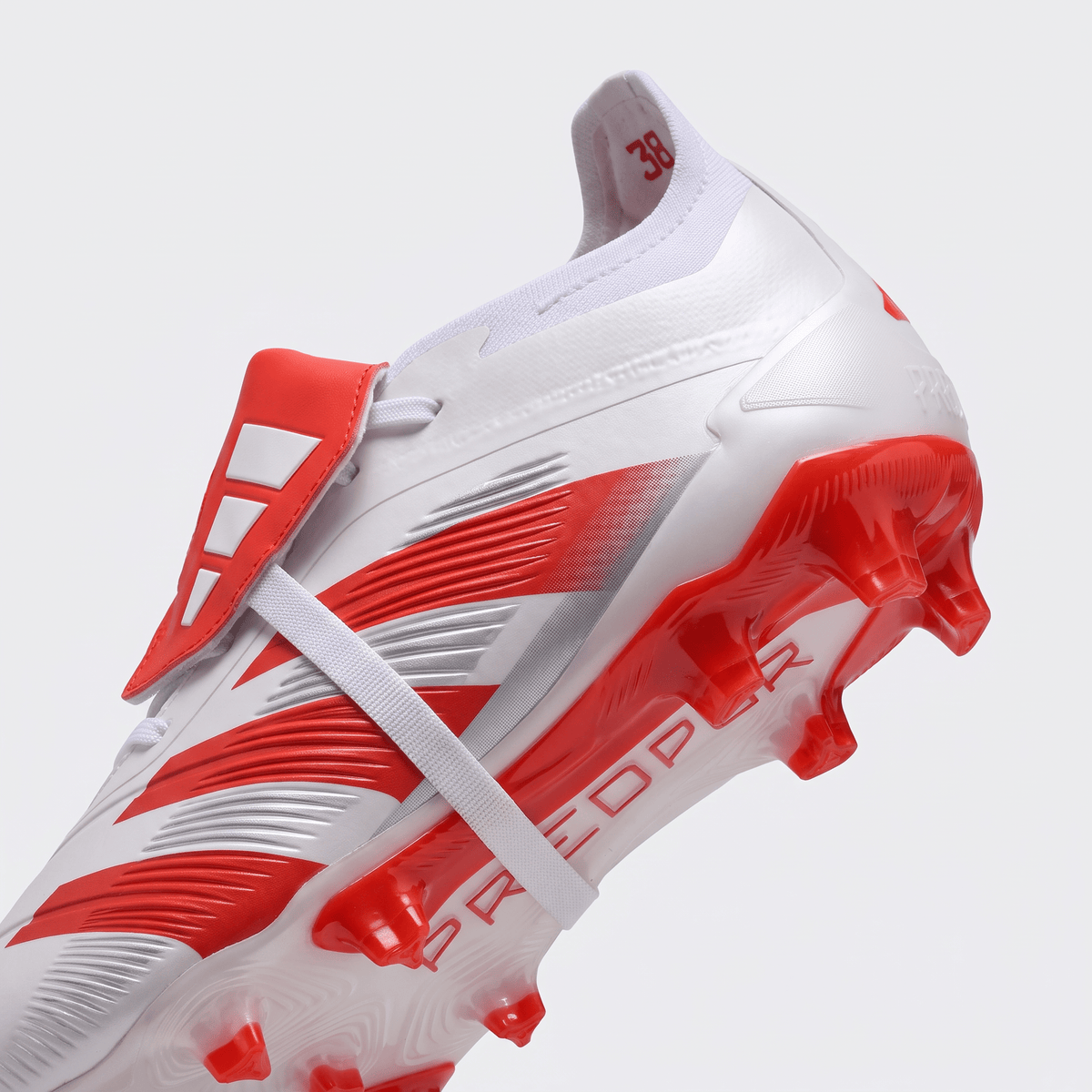 Predator Fold-Over Tongue FG Footwear White / Core Black / Solar Red - Elite Boots