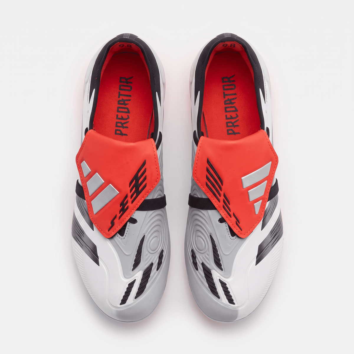 Predator Fold-Over Tongue FG White / Core Black / Solar Red - Elite Boots