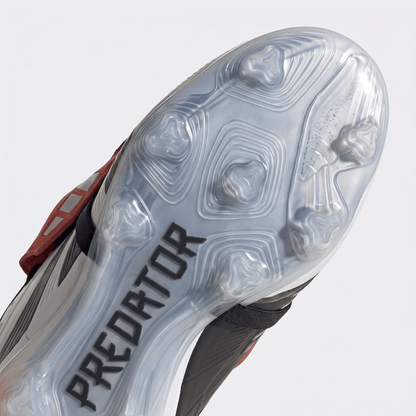 Predator Fold-Over Tongue FG White / Core Black / Solar Red - Elite Boots