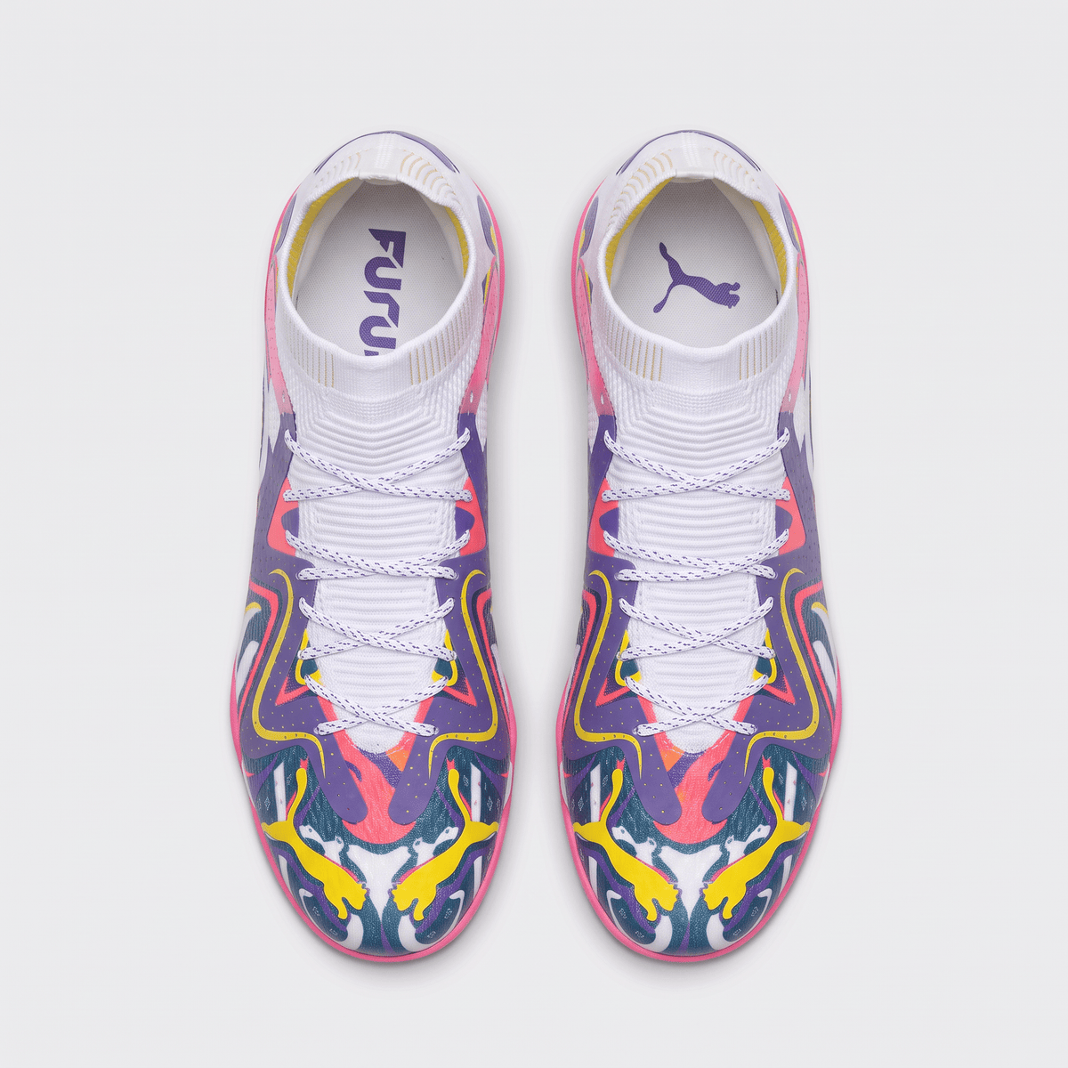 Future Ultimate Cage TF White / Team Violet / Fluro Yellow - Elite Boots
