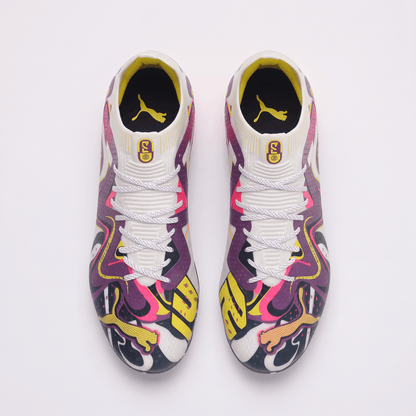 Future Ultimate FG/AG White / Black / Fire Orchid / Yellow Alert - Elite Boots