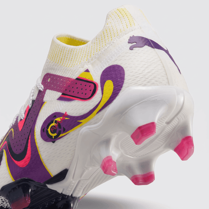 Future Ultimate FG/AG White / Black / Fire Orchid / Yellow Alert - Elite Boots
