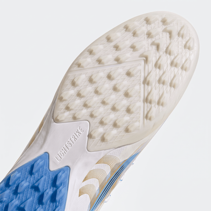 X Crazyfast+ FG Cloud White / Pulse Blue / Gold Metallic - Elite Boots